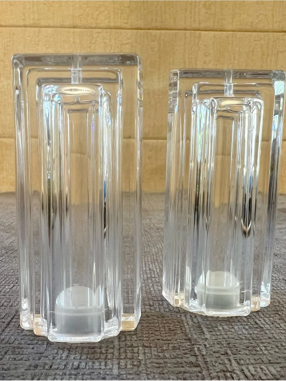 Ralph Lauren Clear Crystal Ribbed Salt and Pepper Shakers